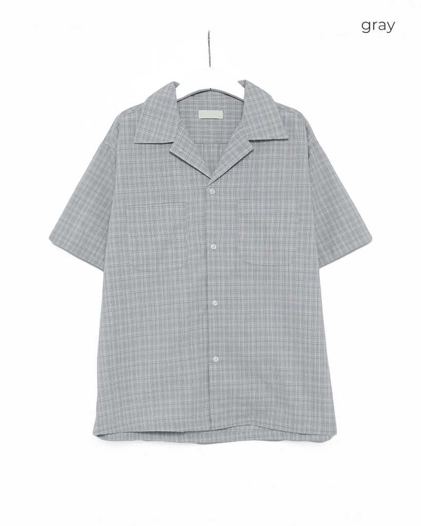 2色 半袖Tシャツ チェック Check collar layered style チェックシャツ カジュアル チェック柄 半袖シャツ 半袖