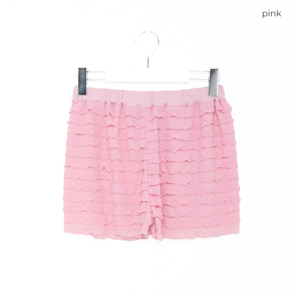 デザインフリルショートパンツ ピンク size0 フリルショートパンツ | ファッション通販サイト NUGU