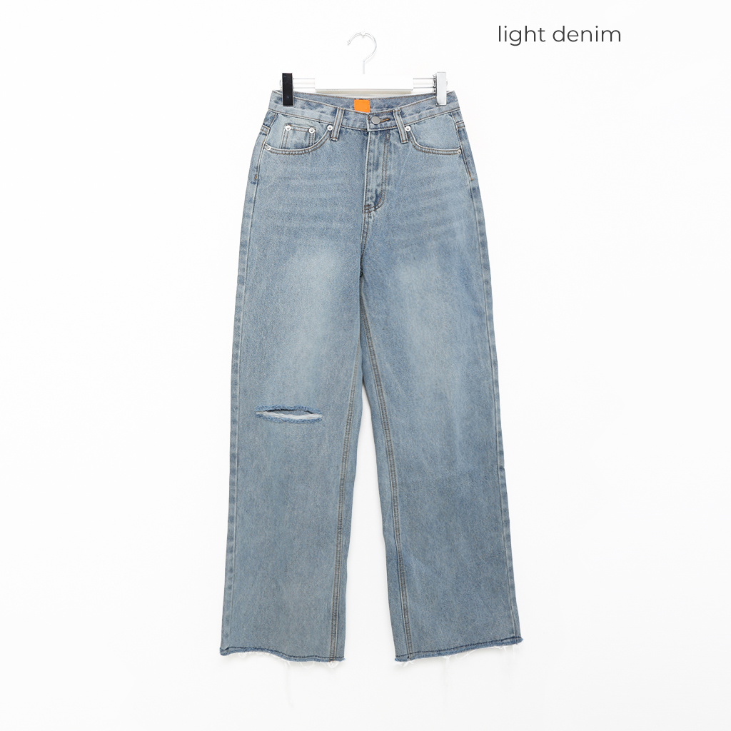 ダメージワイドデニムパンツ | ファッション通販サイト NUGU