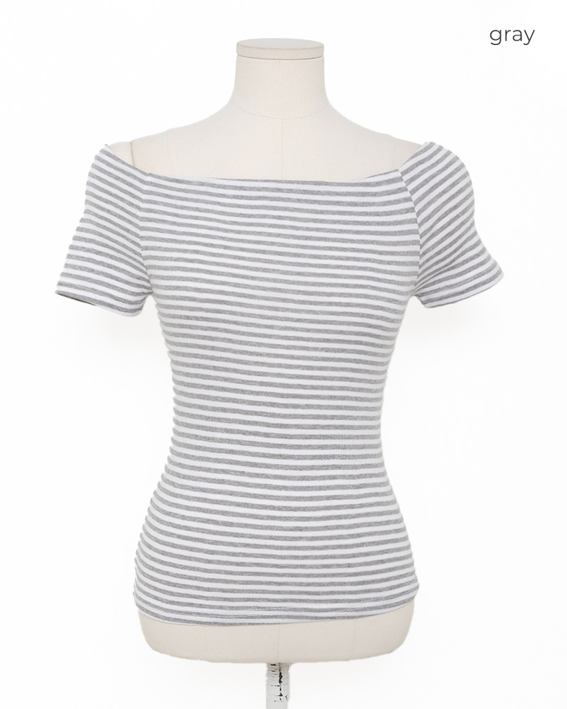 ボーダーオフショルダーTシャツ | ファッション通販サイト NUGU