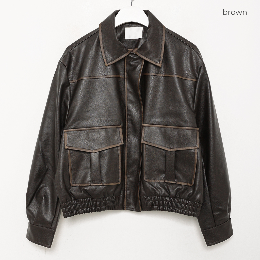 ウォッシュレザージップアップジャケット | ファッション通販サイト NUGU