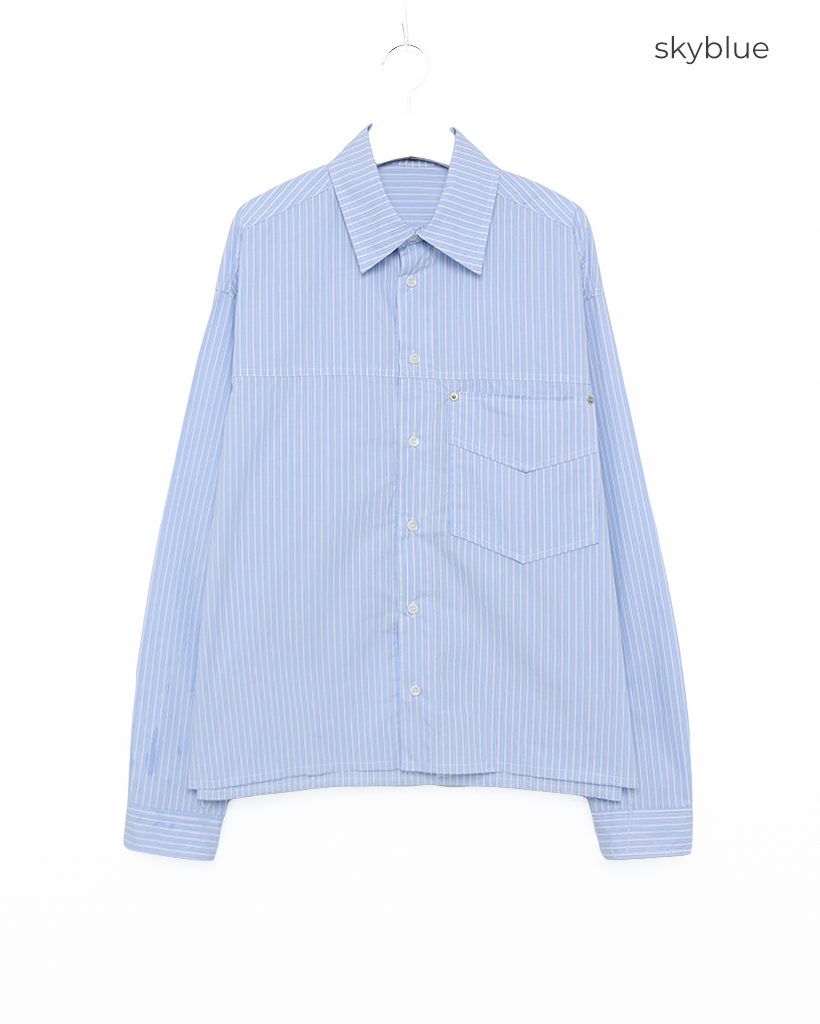 カットオフストライプクロップドシャツ | ファッション通販