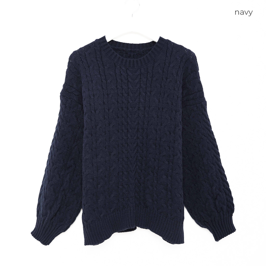 ケーブルラウンドネックニット | ファッション通販サイト NUGU