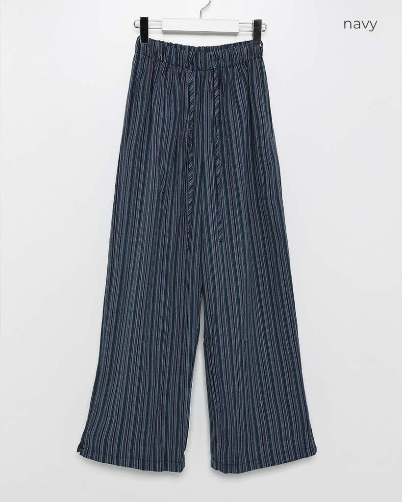 げおるぐ スリットマルチストライプワイドイージーパンツ | ファッション通販