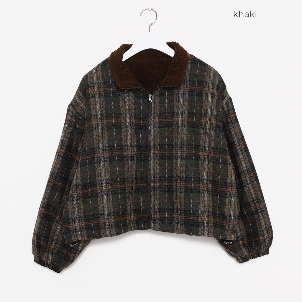 リバーシブルチェック柄ジャケット リバーシブルチェック柄ジャケット - アイス グレー | ZARA