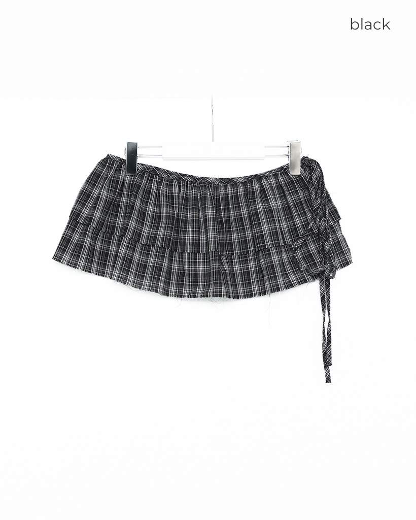 チェックフリルレイヤードラップスカート | ファッション通販サイト NUGU