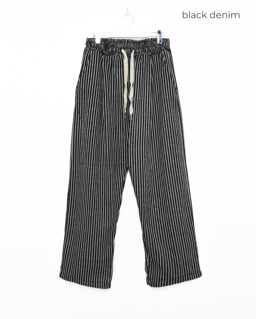 sstein ダークグレー ストライプ ワイドパンツ haek（ハク）の「stripe wide pants/ストライプワイドパンツ