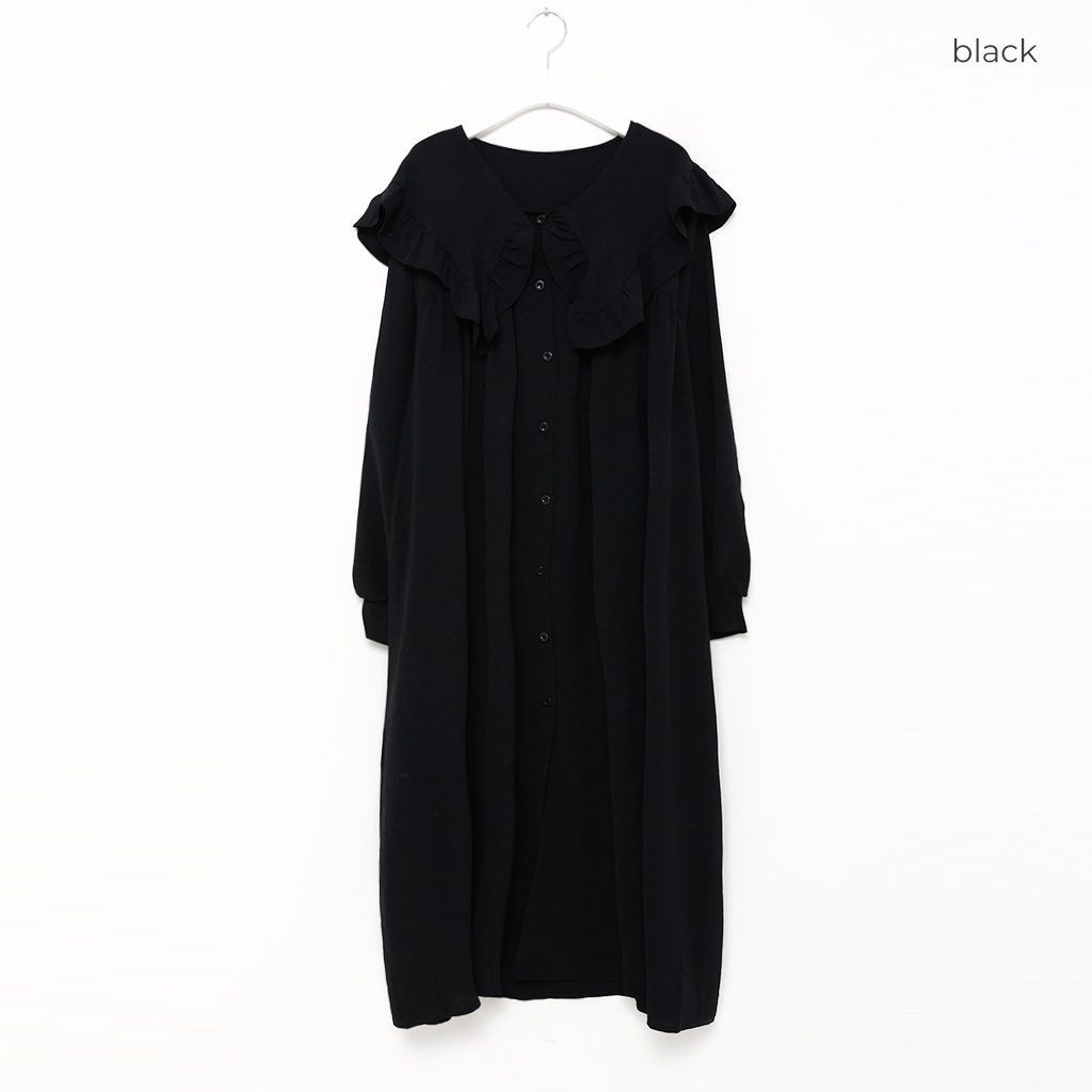 ラッフルビッグカラーワンピース | ファッション通販サイト NUGU 