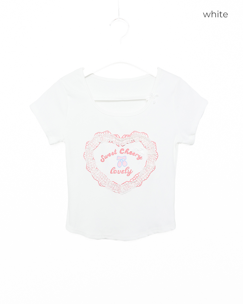 [ MLB ] 女性 ハート スリム クロップ カラTシャツ MLB】刺繍ロゴTシャツ BACK TO THE FIELD│SPIRALGIRL