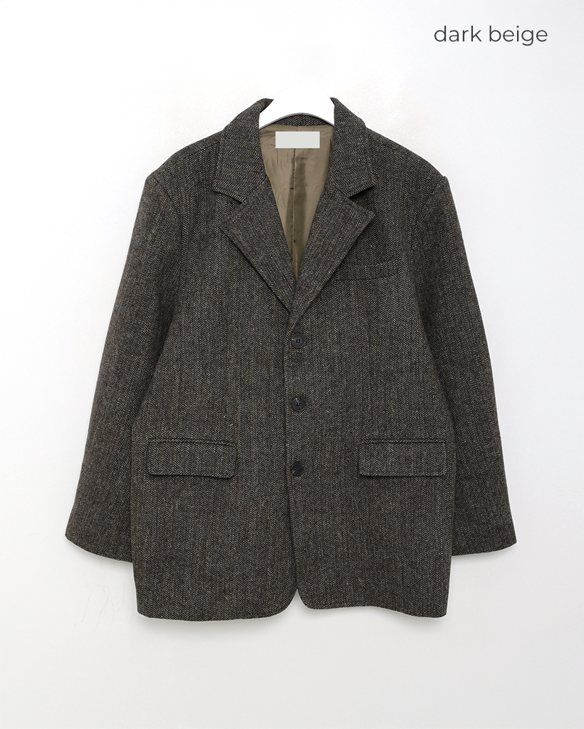 ユニセックス)オーバーフィットヘリンボーンジャケット | ファッション