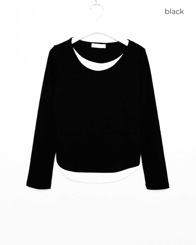 レイヤードセットベーシックロングTシャツ | ファッション通販サイト NUGU