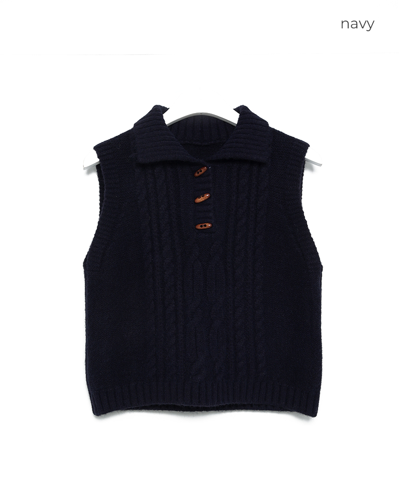 ケーブルカラーニットベスト | ファッション通販サイト NUGU
