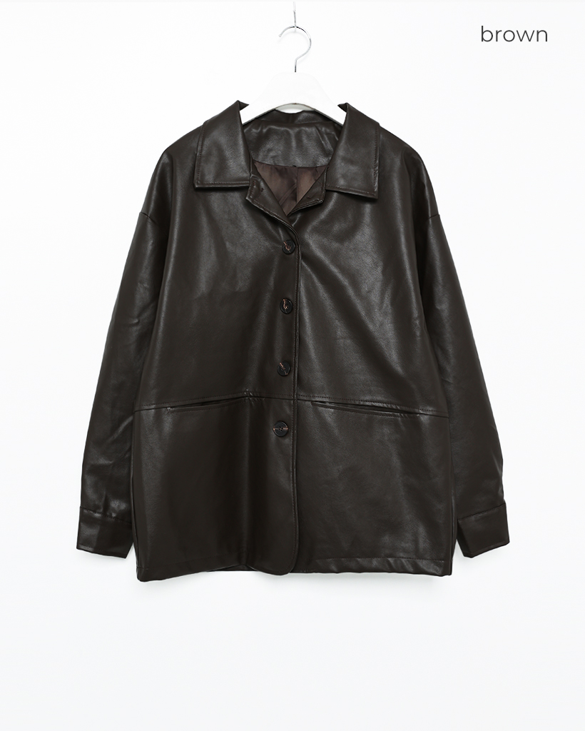 LAPEAUDEGEM エコレザージャケット LA PEAU DE GEM（ラポドゥジェム）の「【LA PEAU DE GEM】エコレザー