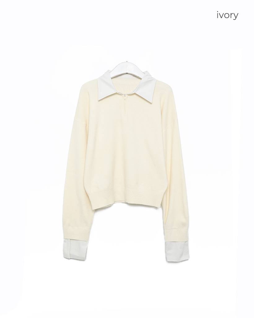 バイカラーシンプルVネックニット | ファッション通販サイト NUGU