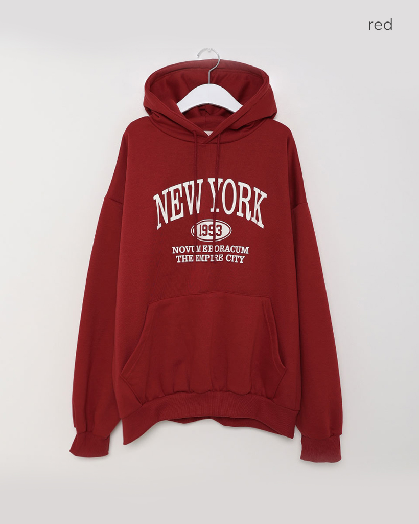 ユニセックス) NEW YORK オーバーサイズフードスウェット