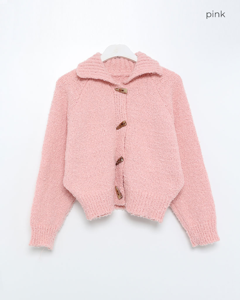 MARNI ピンク ボタン付きカーディガン　　38 ダッフルボタンニットカーディガン | ファッション通販サイト NUGU