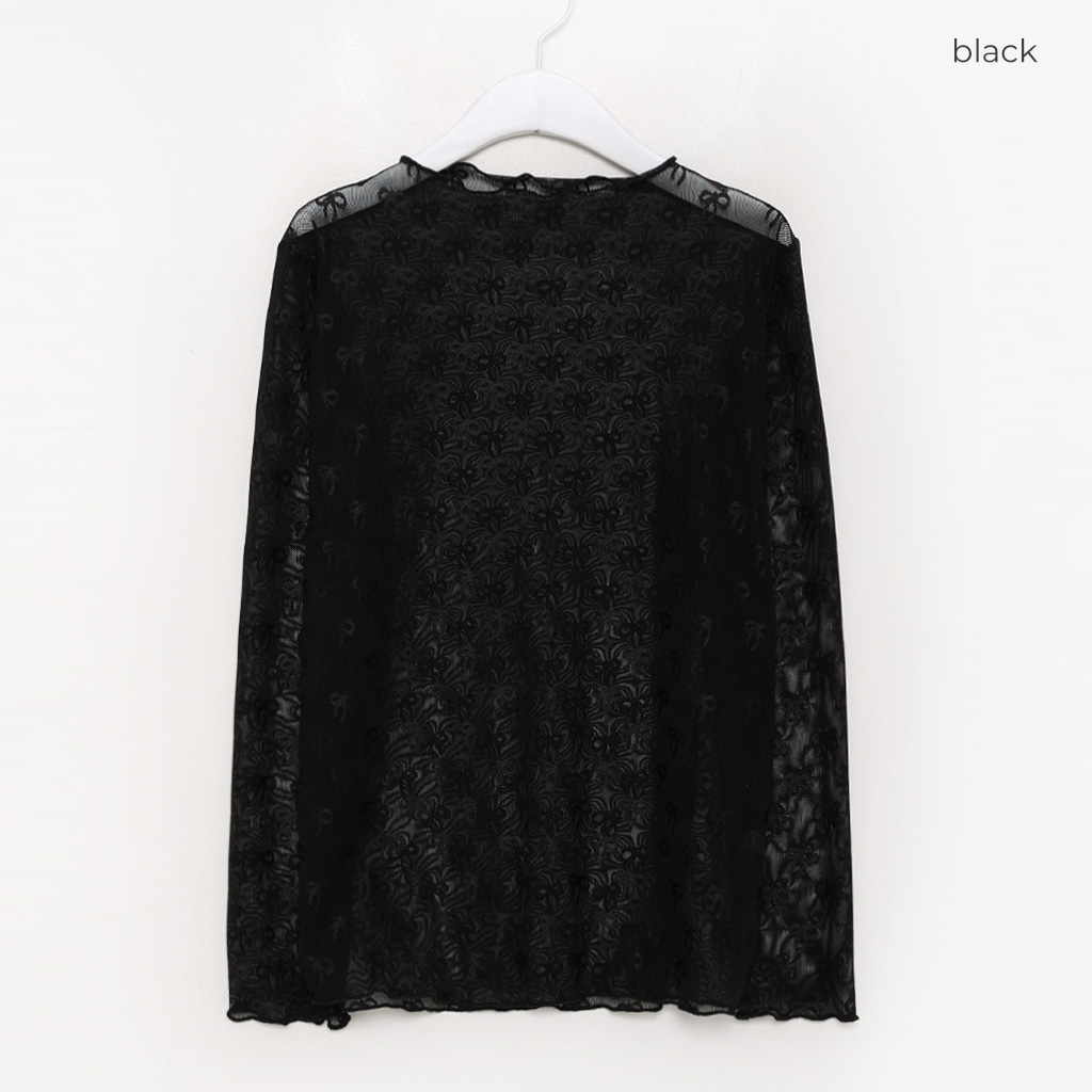 黒 シースルー リボン付き シャツ rstp-l4-1-1.jpg