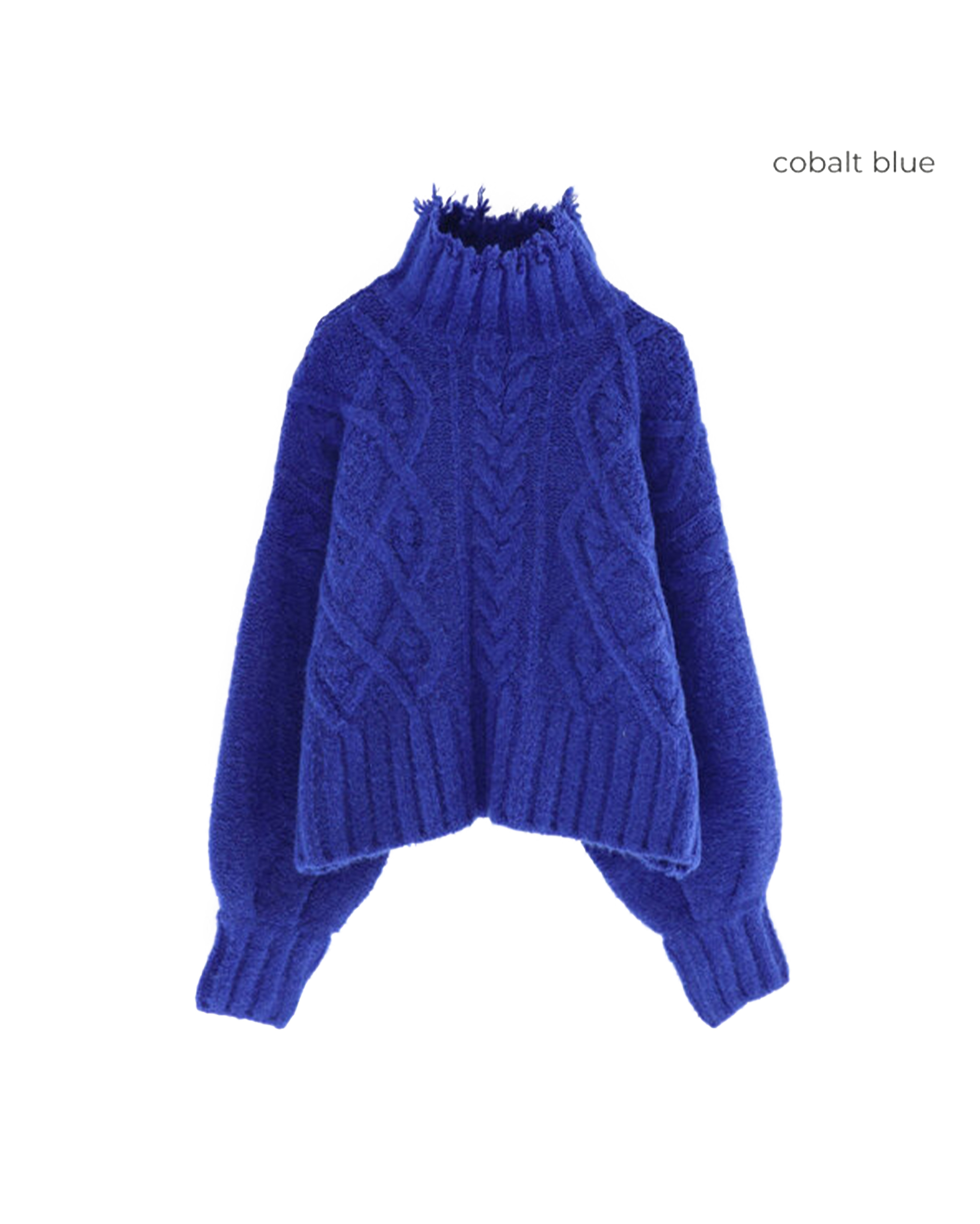 5回再販](ORIGINAL) ハイネックウール フィッシャーマンニット