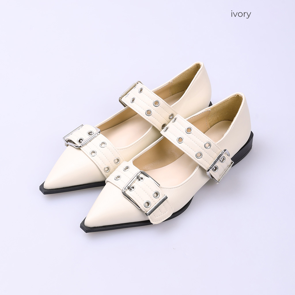 ベルトポインテッドフラットシューズ | ファッション通販サイト NUGU