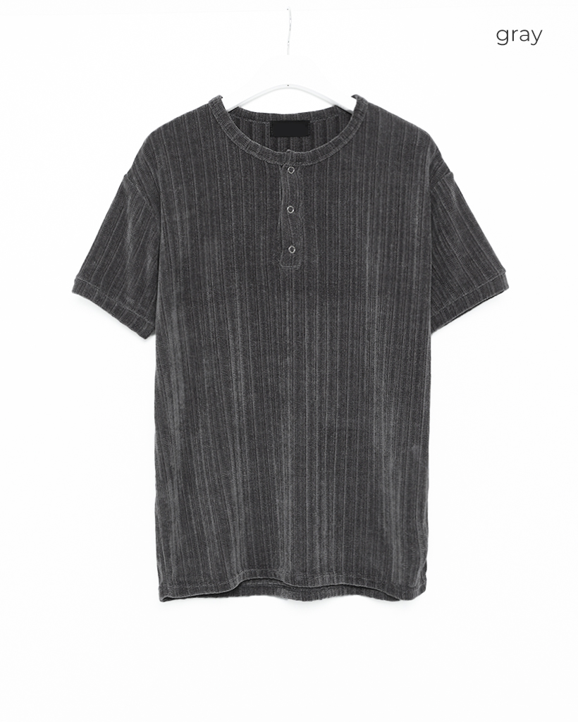 ベロアヘンリーネック半袖Tシャツ | ファッション通販サイト NUGU