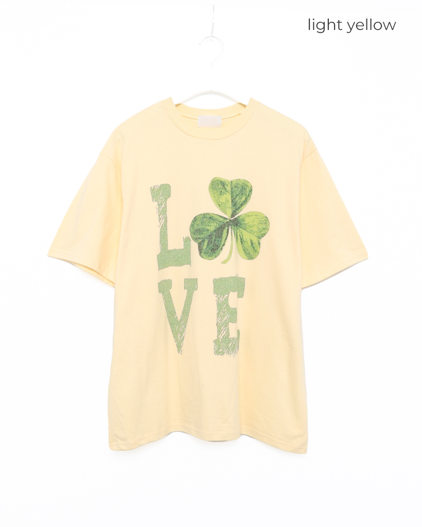 ユニセックス）クローバーラブハーフTシャツ | ファッション