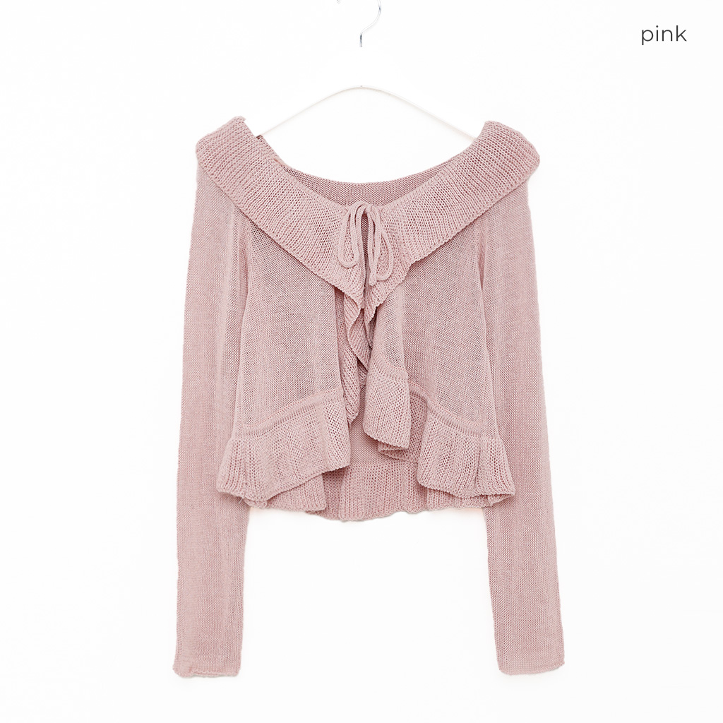 フリルニットカーディガン | ファッション通販サイト NUGU