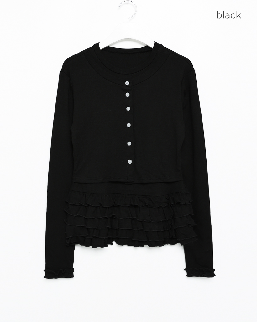 カンカンフリルレイヤードカーディガン | ファッション通販サイト NUGU