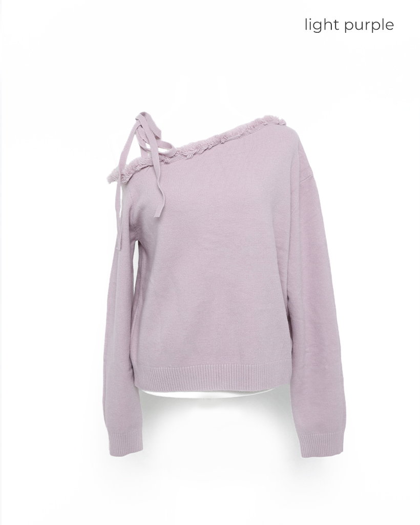 フリンジディテールオフショルニット | ファッション通販サイト NUGU