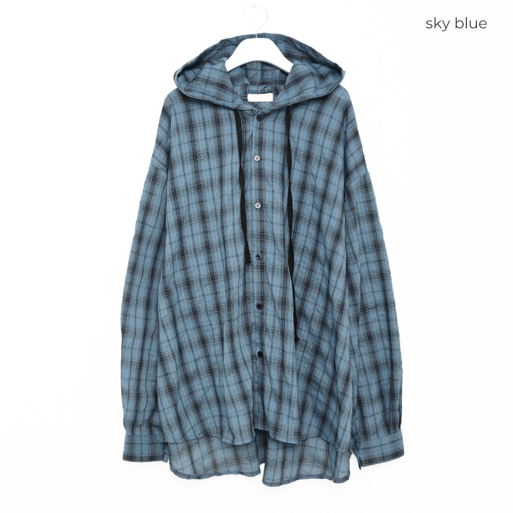 ELM プリントチェック シャツ 　KHADI & CO PLAID EMBROIDERED SHIRT - Ecru / Blue | ZARA United States