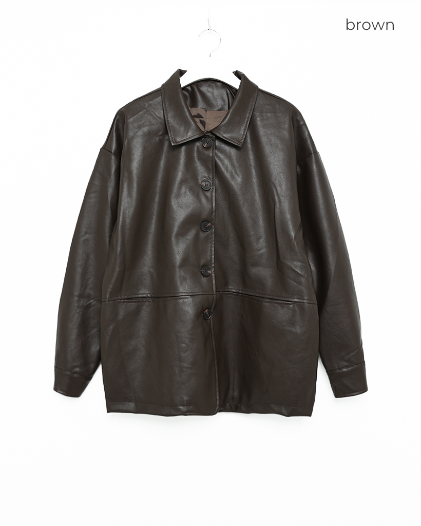 ボタンカラーレザージャケット | ファッション通販サイト NUGU