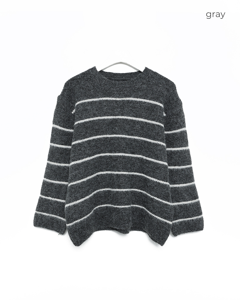L.G.B. ニット ユニセックス）ビックボーダーラウンドニット | ファッション