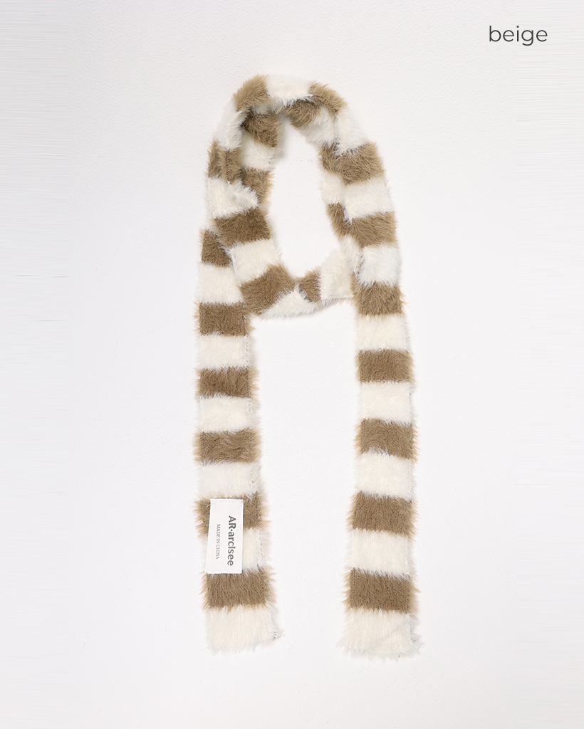 OPEN YY ストライプ 刺繍 ニットマフラー OPEN YY ストライプ 刺繍 ニットマフラー OPEN YY ストライプ