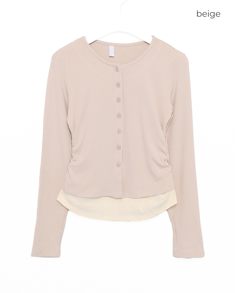 ラウンドネックレイヤードカーディガン | ファッション通販サイト NUGU