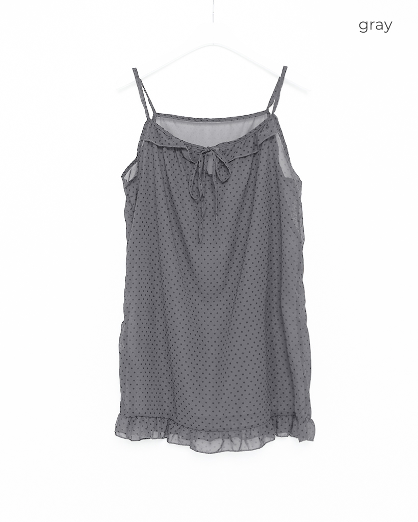 ドットシースルーレイヤードキャミソールワンピース