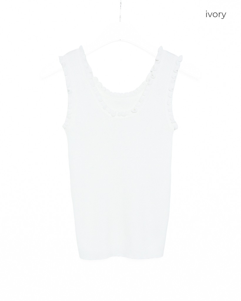 PLATS PLEASE アイボリー タンクトップ シルクライクポリサテンタンクトップ｜BIGI online store - ビギ