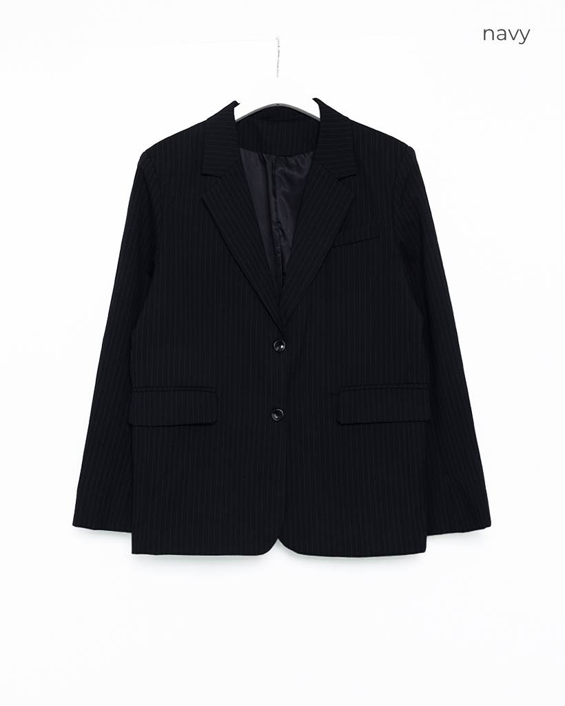 ピンストライプテーラードカラーシングルジャケット | ファッション