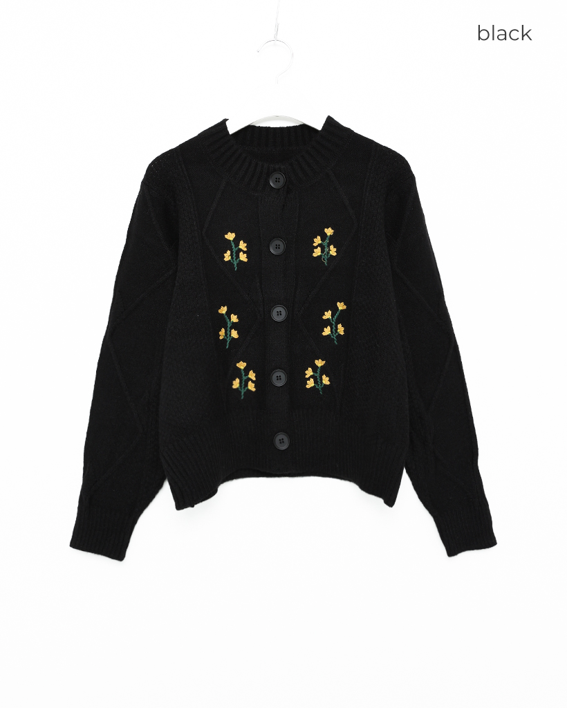 フラワーステッチニットカーディガン | ファッション通販サイト NUGU