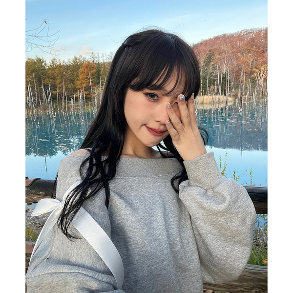 ボンディングオフショルスウェット （GRY） 2025AWカタログ/S.Mサイズ展開/2WAY】オフショルスウェット