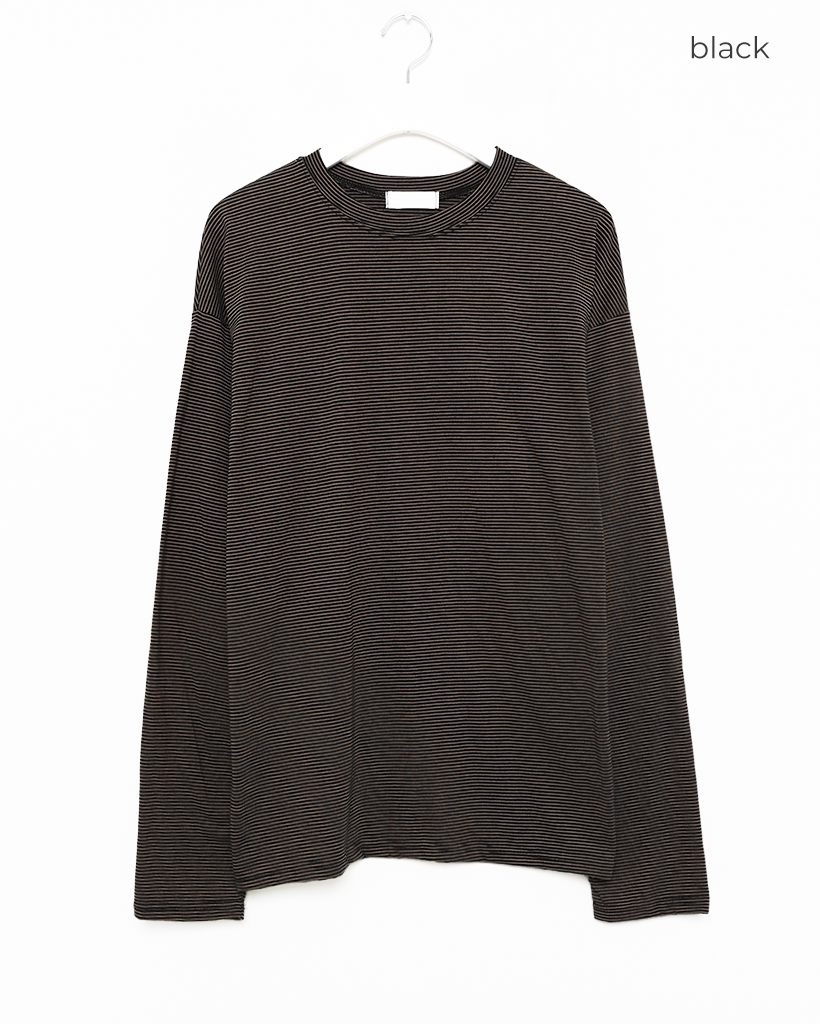 ルーズフィットボーダーロングTシャツ | ファッション通販サイト