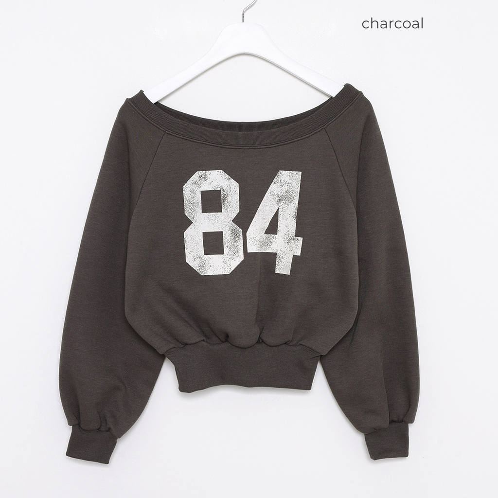 レタリングオフショルダークロップスウェット | ファッション通販