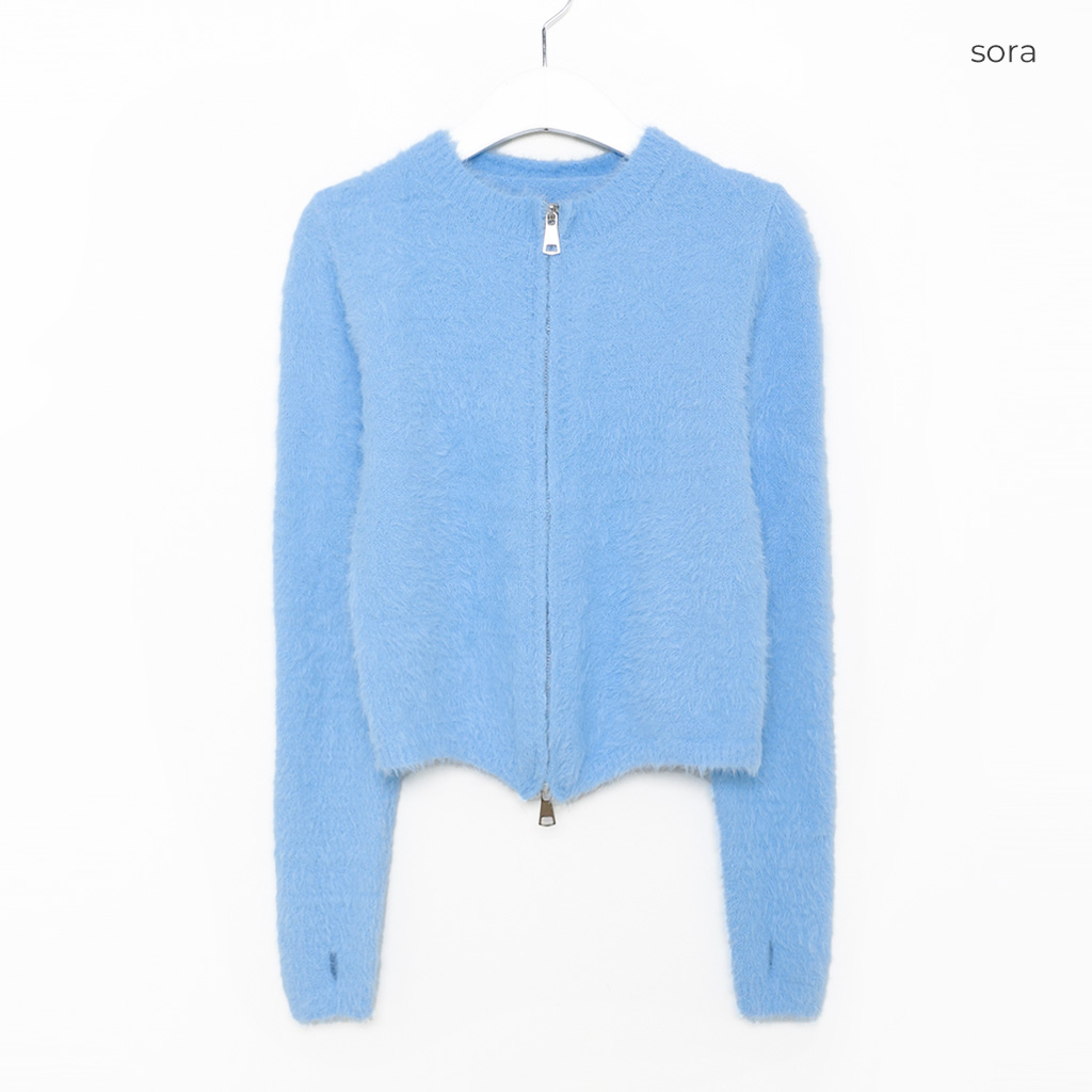 アンゴラ2wayジップカーディガン | ファッション通販サイト NUGU