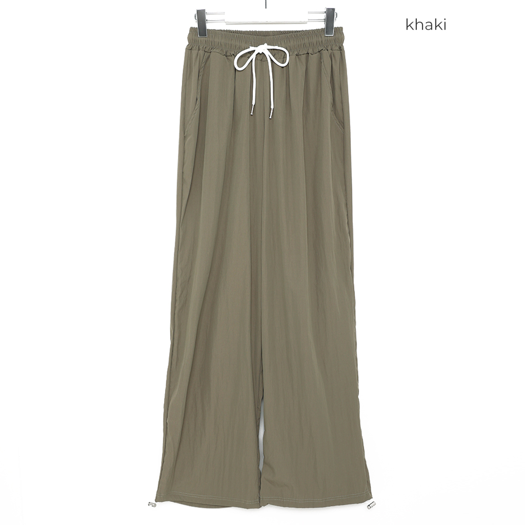 ユニセックス）ウエストドローストリングレーヨンパンツ