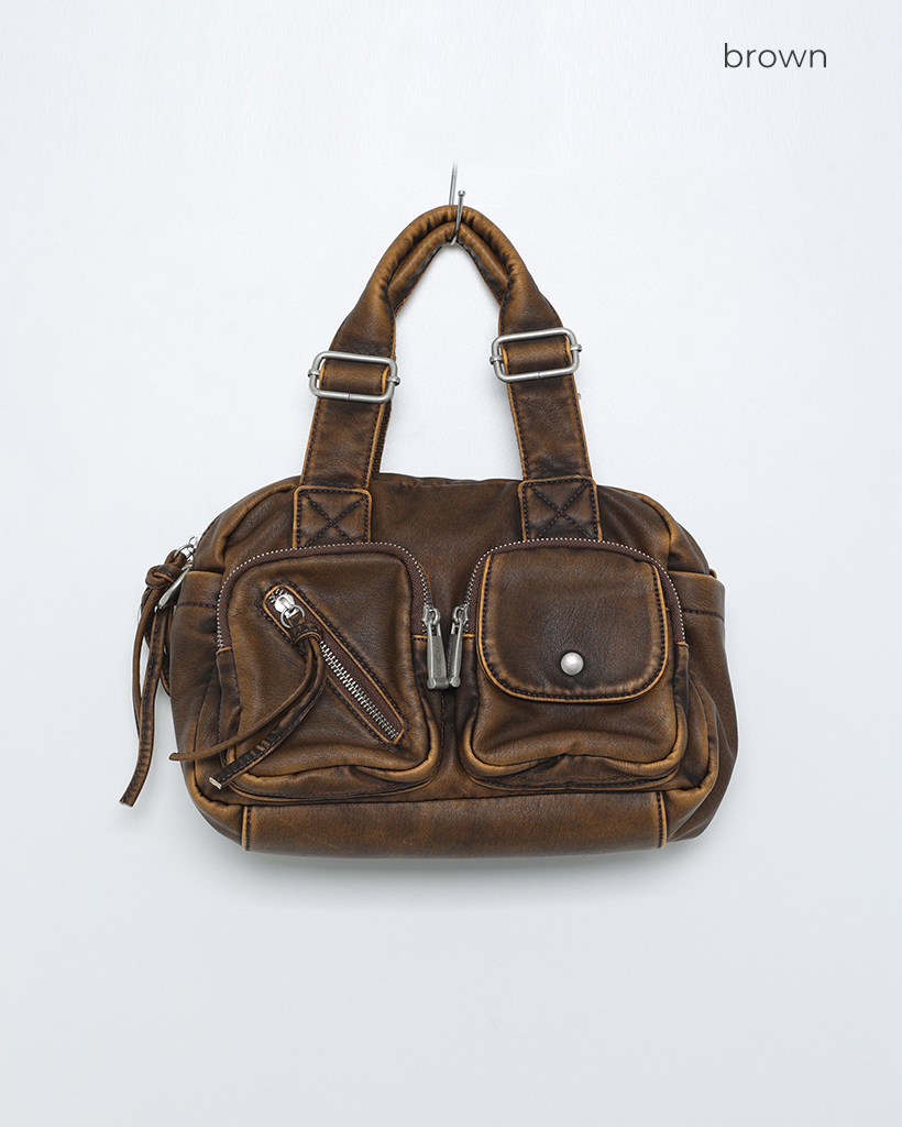 Vintage ボストンバッグ 2WAYヴィンテージダブルポケットボストンバッグ | ファッション