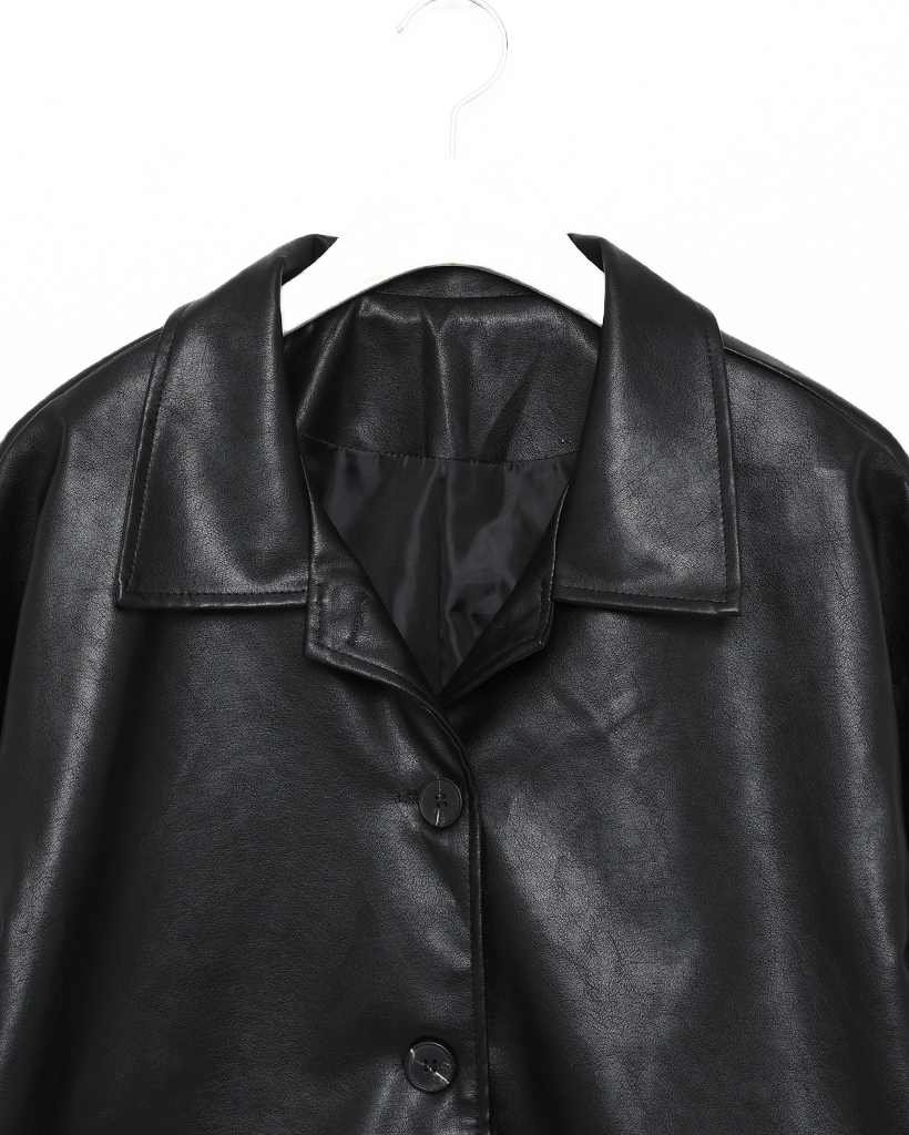 オーバーフィットルーズレザージャケット | ファッション通販サイト NUGU