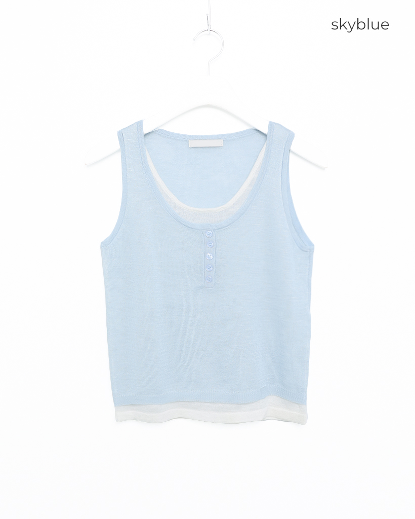 ハーフボタンレイヤードスリーブレス | ファッション通販サイト NUGU