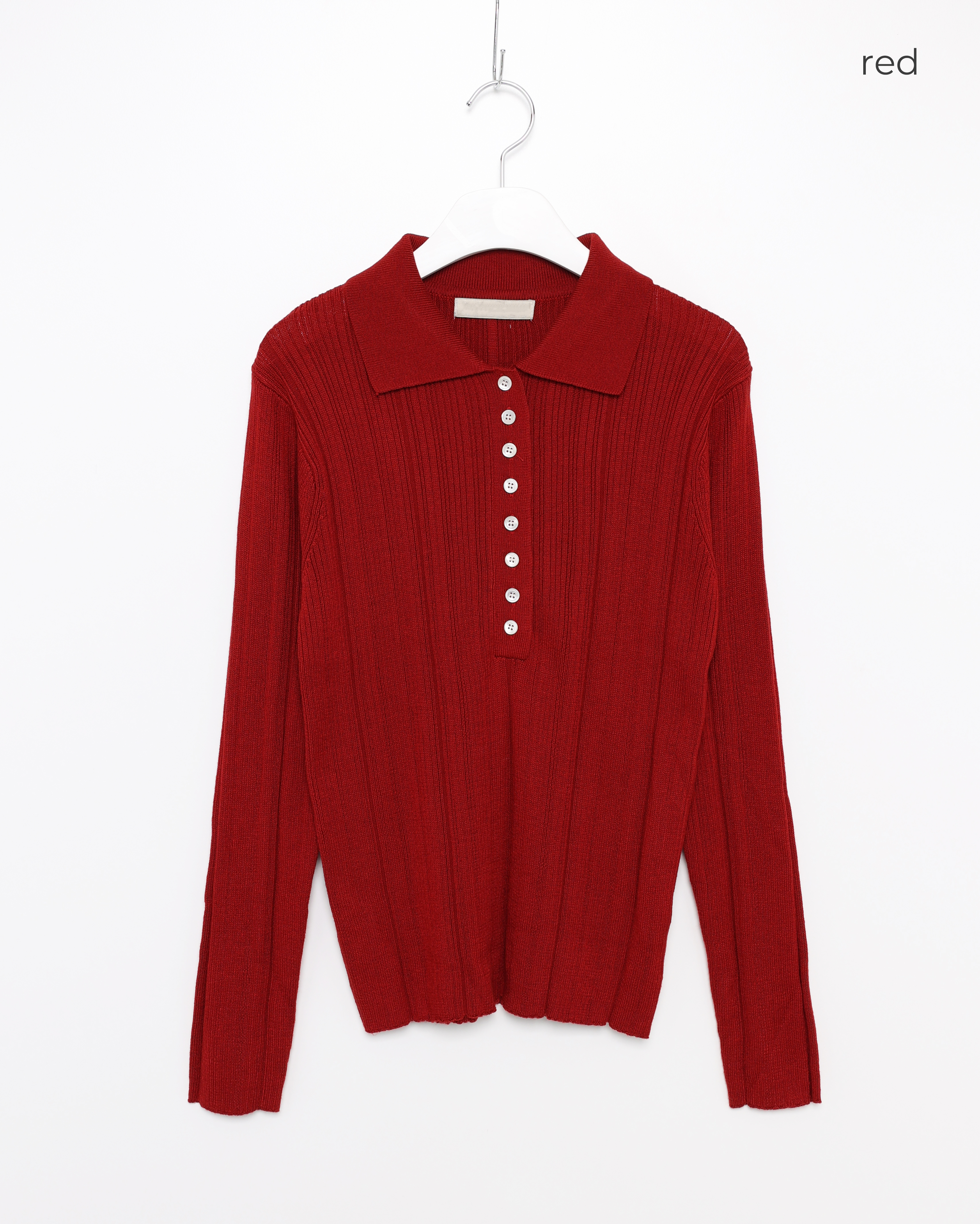 ボタンポロカラーニットセーター | ファッション通販サイト NUGU