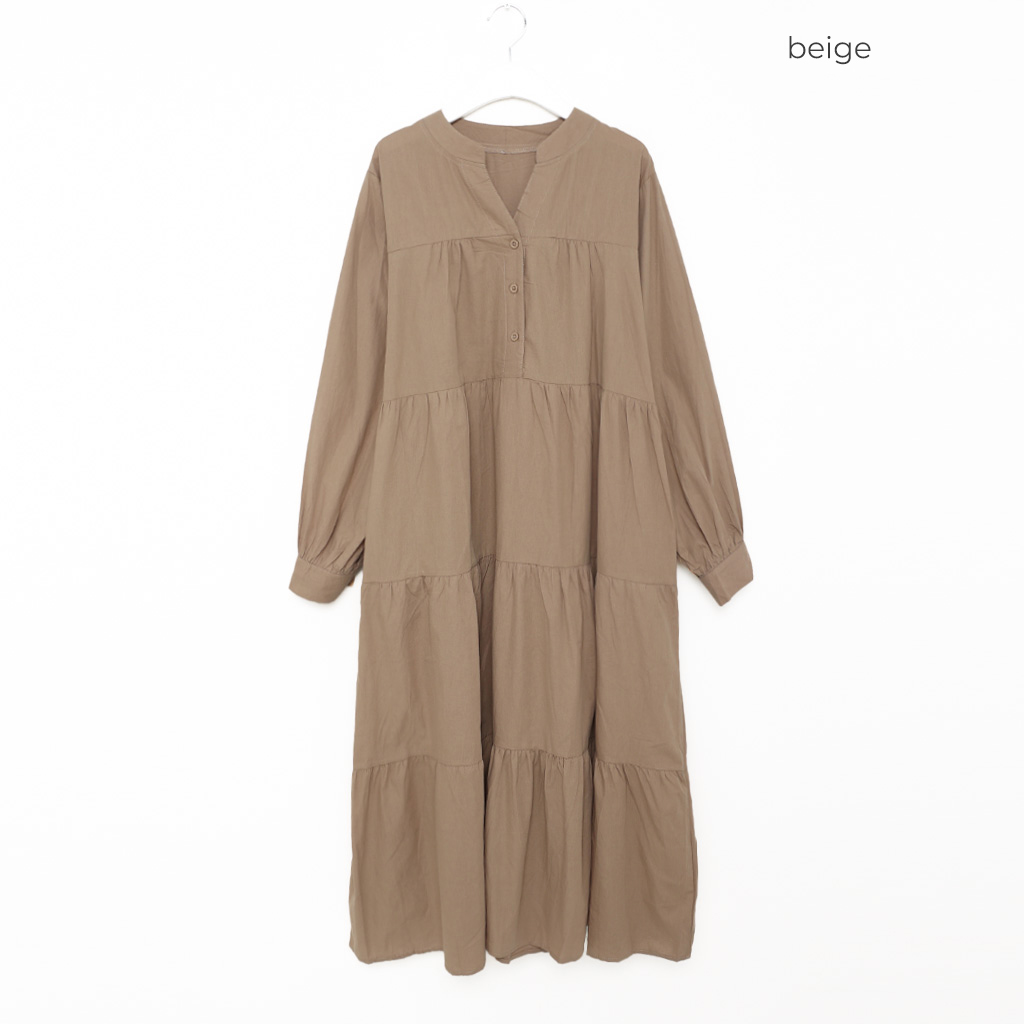 ヘンリーネックロングワンピース | ファッション通販サイト NUGU