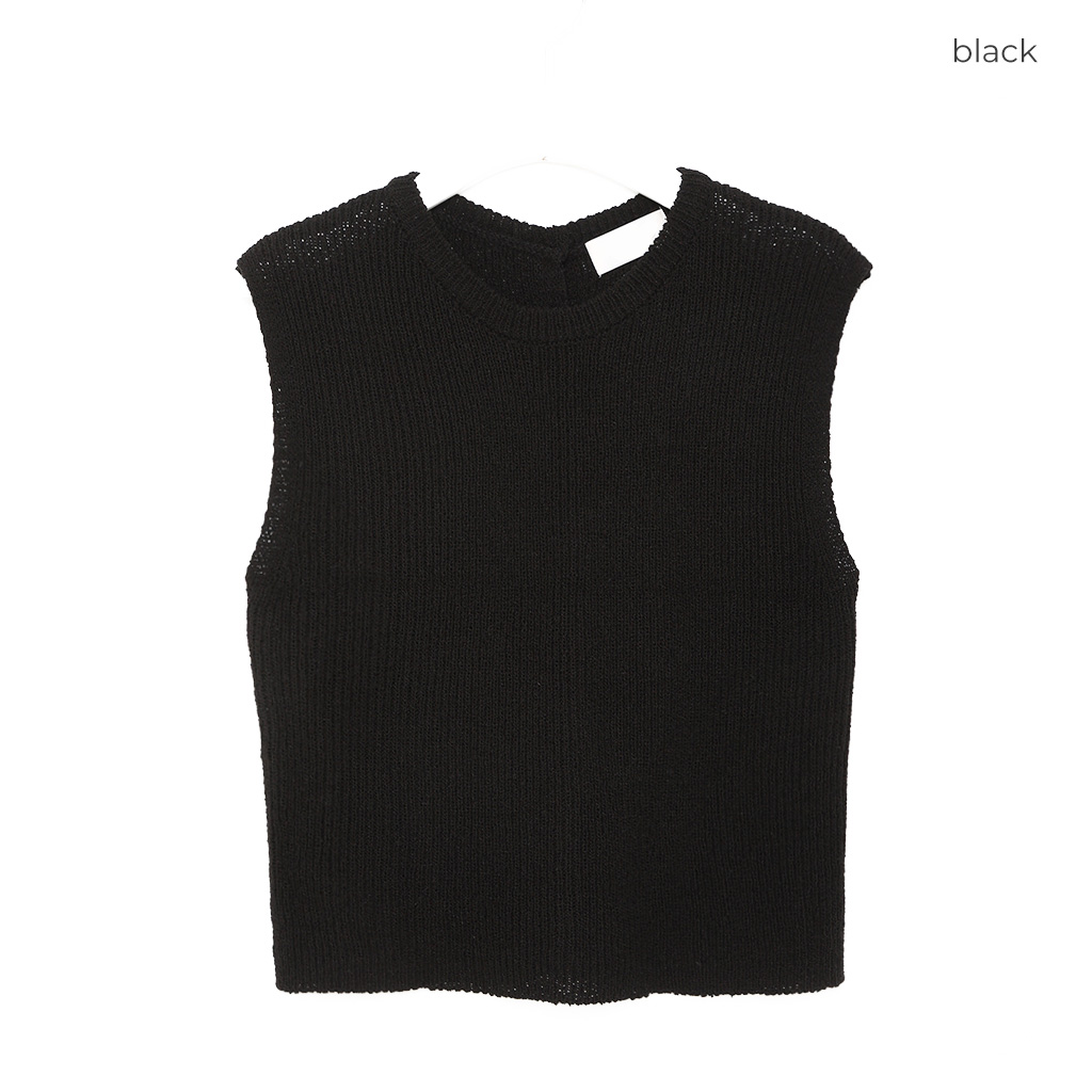 URU ニットベスト　Black ROOP TOKYO ベスト ジレ 透かし編みベスト オーバーサイズ