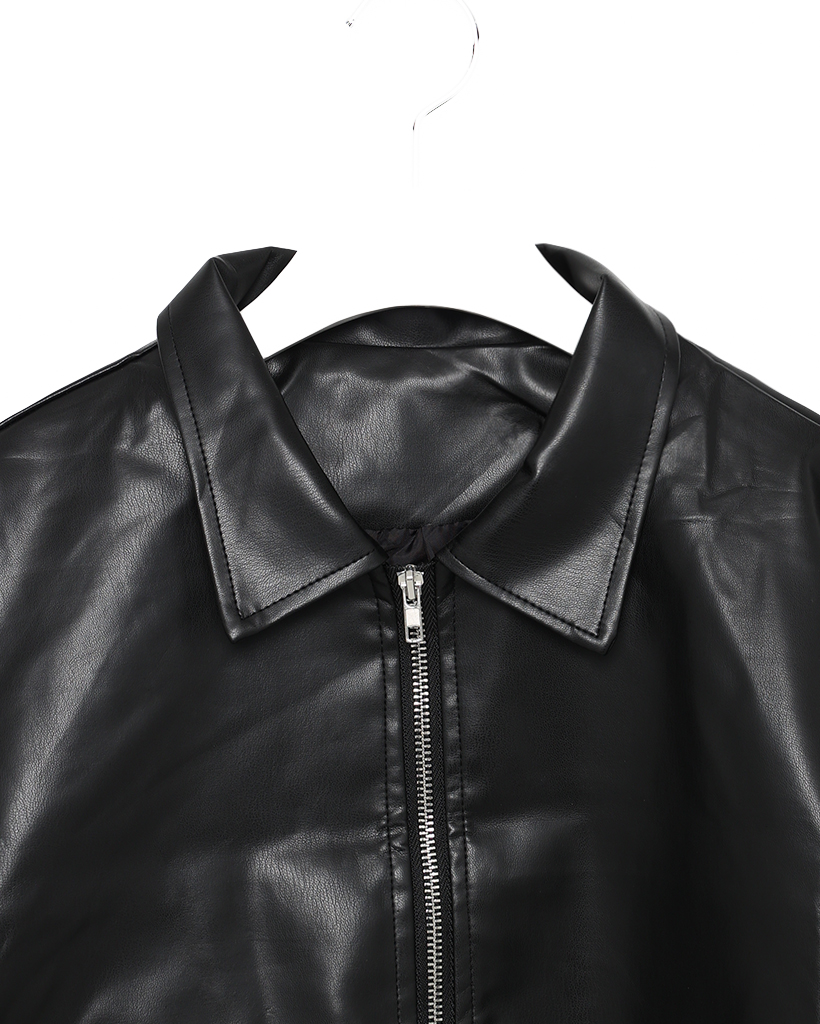 ドローストリングレザージャケット | ファッション通販サイト NUGU