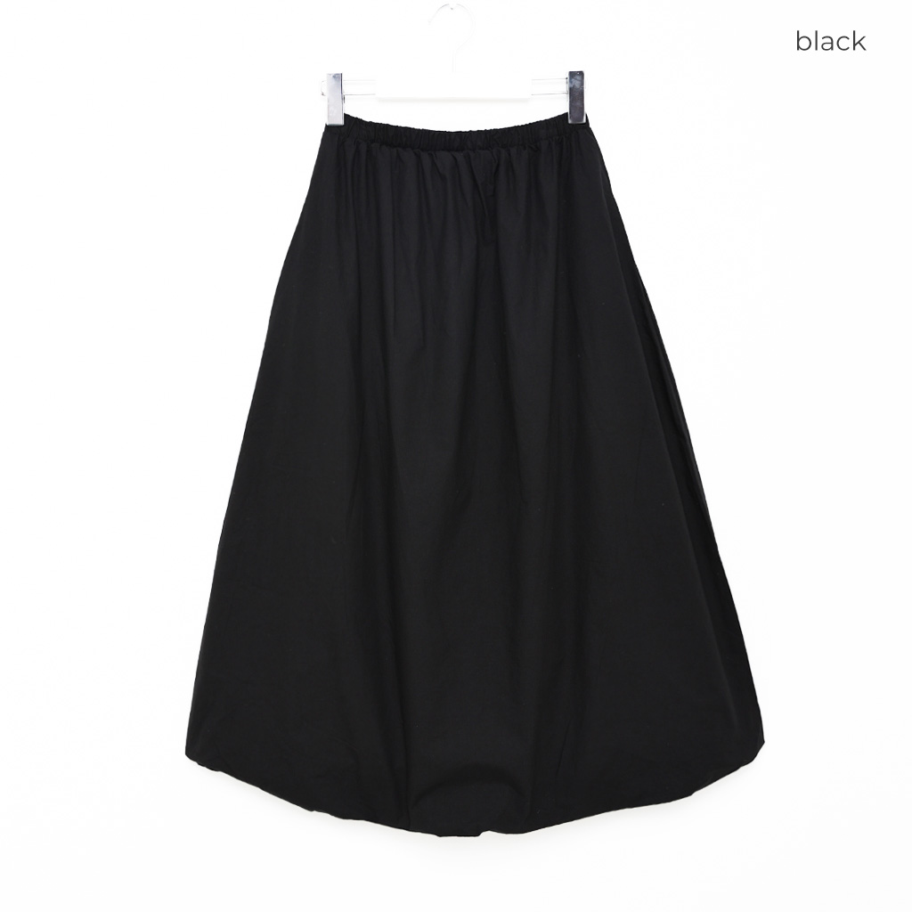 慈雨 センソユニコ/中綿入りロングスカート シンプル バルーンシルエット 黒色 黒）ふっくらポワンシルエットのバルーンロングスカート